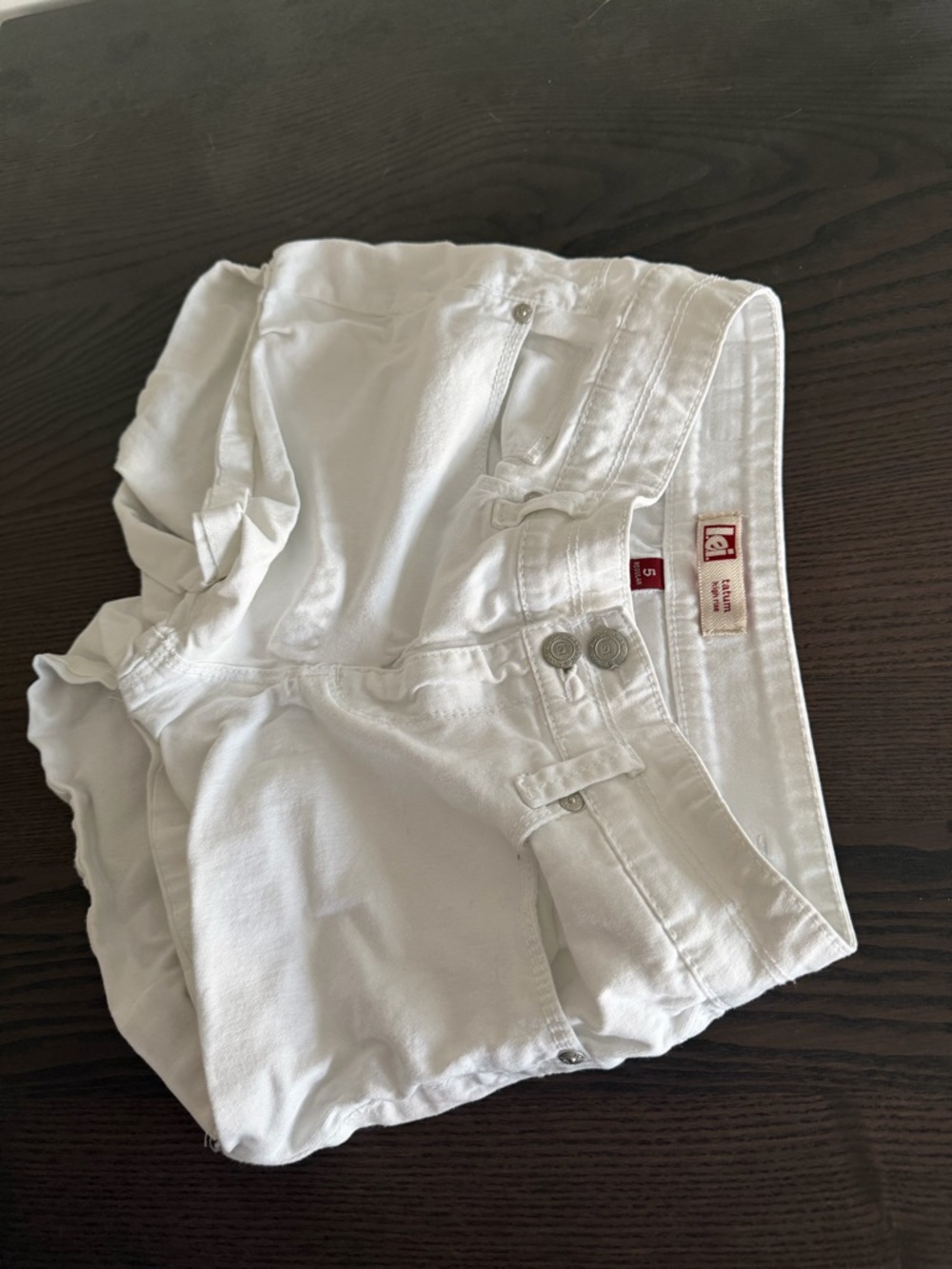 Lei Tatum White High-Rise Women's Shorts, Size 5